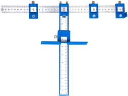 Herramienta De Perforación Azul Ajustable Con Escala Precisa, Posicionador Manual Para Trabajos De Carpintería.