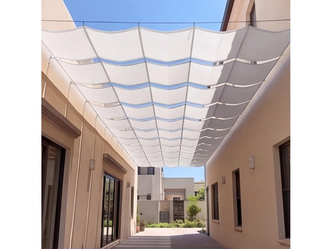 Toldo Retráctil Ondulado (150 X 265 Cm) Resistente De Pes , Impermeable