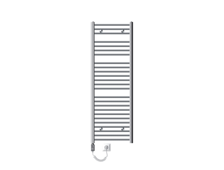 Radiador eléctrico de baño con elemento calefactor 900W 500x1500 mm Cromo curvado con conexión lateral LUXEBATH