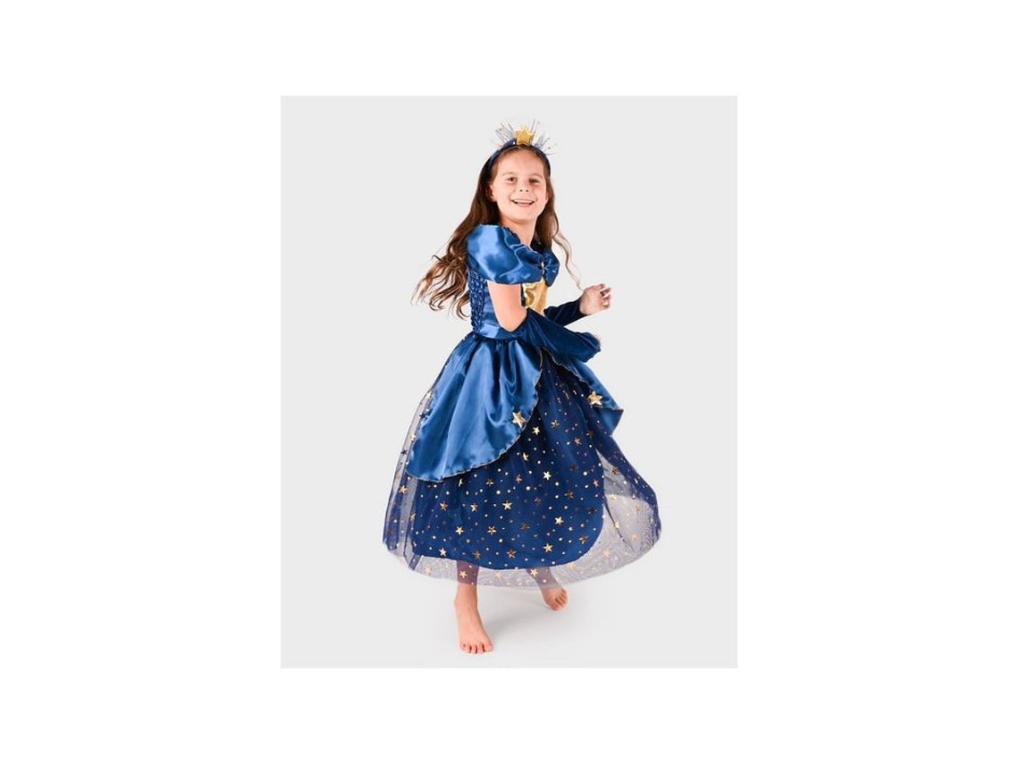 Vestido de princesa Goda Fen con estrellas, disfraz para niñas de 4 a 6 años. Den Goda Fen