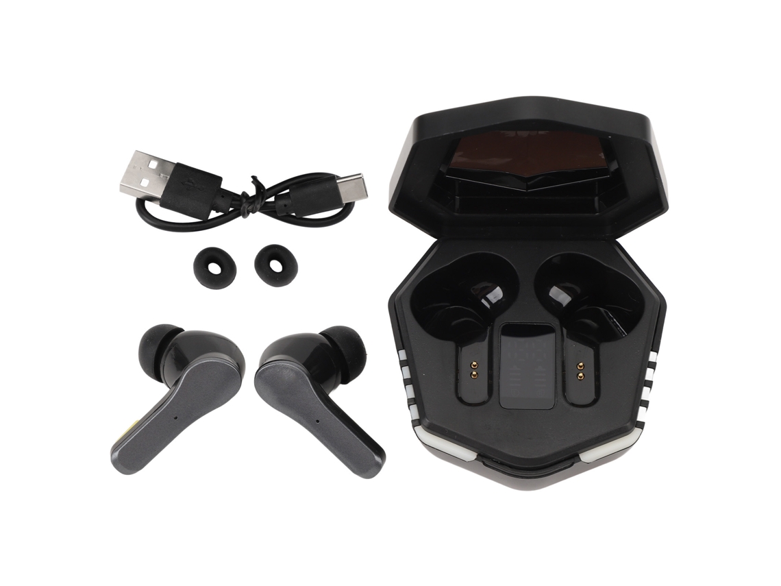 Auriculares Inalámbricos Bluetooth 5.3 Con Baja Latencia Y Graves Profundos, Control Táctil Y Pantalla Led Para Juegos.