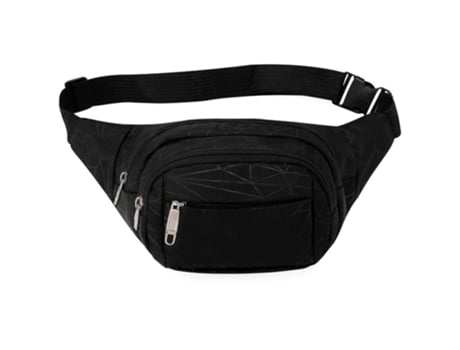 Riñonera informal para hombre, riñonera a rayas para teléfono móvil, mochila deportiva cruzada de un solo hombro a la moda (negro)