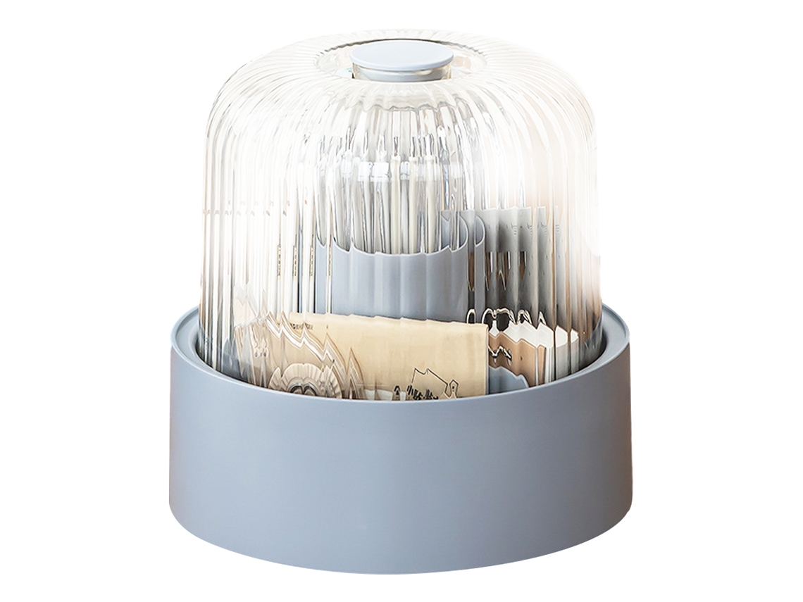 Organizador de pinceles de maquillaje giratorio azul (19x18x18cm) Kofihety