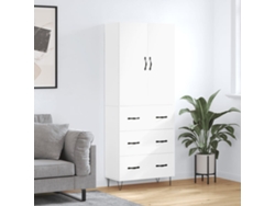Aparador Alto Madera Contrachapada Blanco 69,5x34x180 Cm