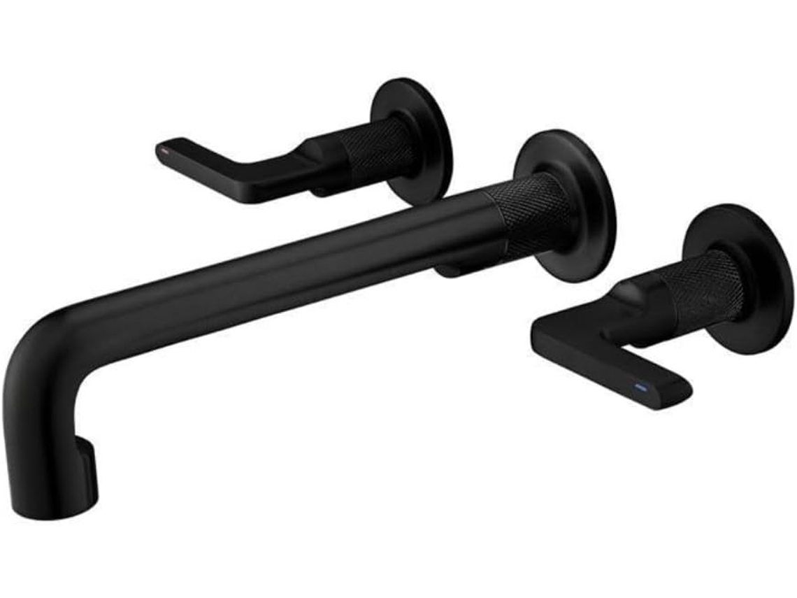 Grifo De Lavabo De Baño Empotrado En La Pared, Duradero Y De Alta Calidad, Fácil De Instalar (negro).