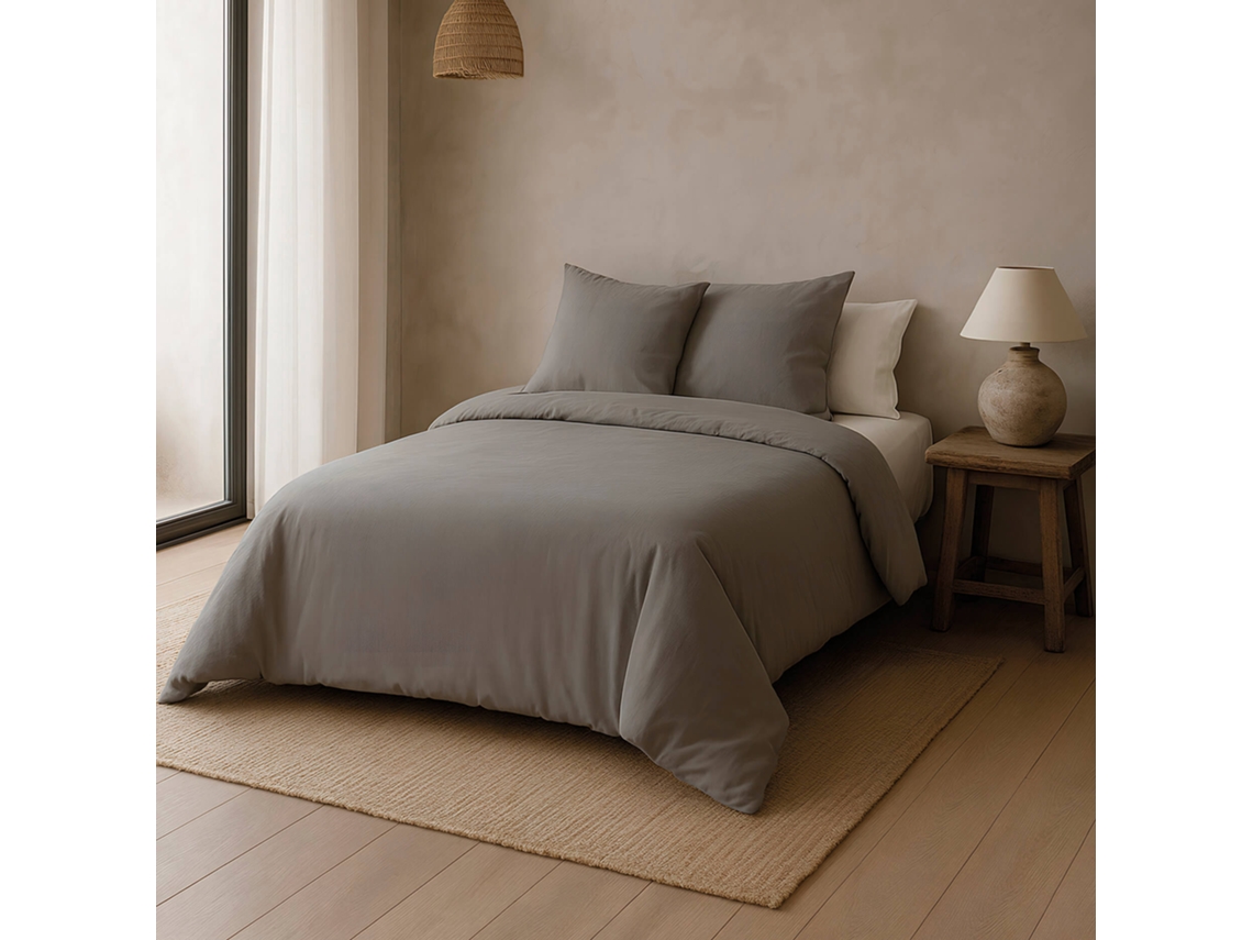 Funda Nórdica Lisa Gris Cama 180