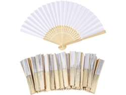 2026-50 Piezas Abanico De Papel Blanco Plegable Para Bodas Fiestas Regalos Diy Decoración 21cm