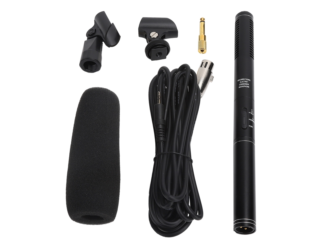 Micrófono De Condensador Portátil Con Cable De Alta Sensibilidad Para Entrevistas, Cámara Y Grabación - Mini