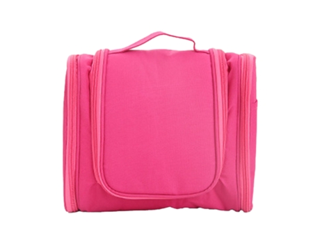 Bolsa De Almacenamiento Con Gancho De Viaje, Bolsa De Cosméticos Portátil Con Tres Aperturas, Rosa Roja ZMDECQNA