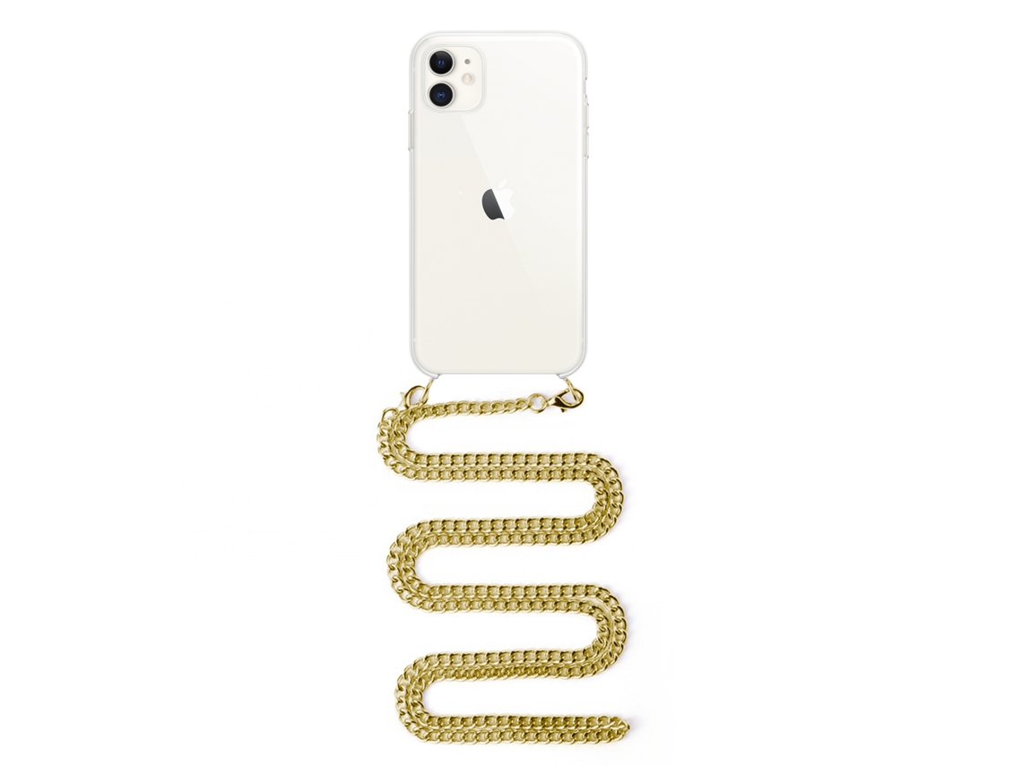 Carcasa Transparente Iphone 11 Con Colgante Cadena Metálica. Accesorio De Moda, Ajuste Perfecto Y Máxima Protección