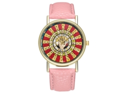Reloj De Pulsera Para Parejas Zhoulianfa, Correa De Pu, Esfera Redonda, Cuarzo Rosa.