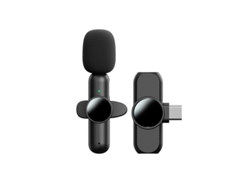 Mini micrófono de solapa estéreo inalámbrico con cancelación de ruido, dispositivo 2 en 1 Mdug (tipo C)