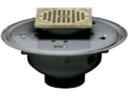 Desagüe comercial ajustable Oatey 82146 en ABS con rejilla BR de 6 pulgadas y anillo cuadrado de 15,2 cm.