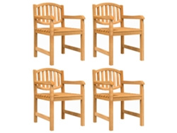Maison Exclusive - Sillas de jardín, 4 unidades, 58x59x88 cm, madera maciza de teca.