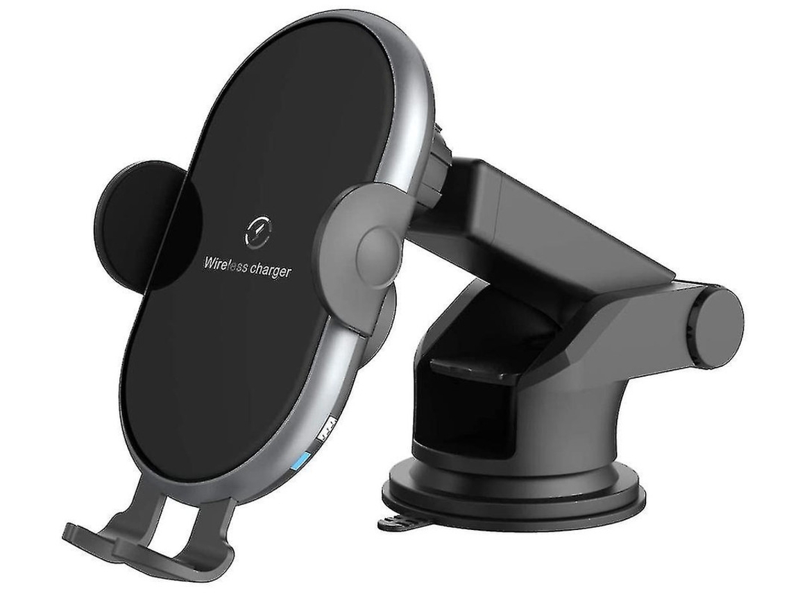 Cargador Carro Qi Fast Auto Clamping Painel Pára Para Apple, Google, Samsung Yizhood Negro