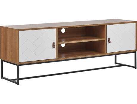 Mueble TV madera clara/blanco BELIANI Nueva