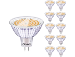 Bombilla LED MR16 GU5.3, ahorro de energía, luz blanca cálida, 6 W, reemplazo para bombillas halógenas de 50 W, 540 lúmenes, 2700 K, no regulable, CA/CC