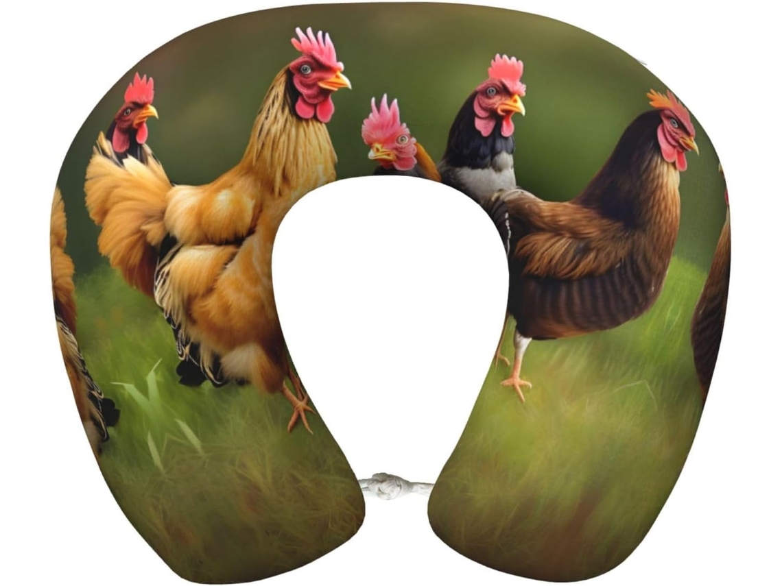 Almohada Viaje Rooster Espuma Viscoelástica Poliéster Confort. Soporte Relajación, Fácil