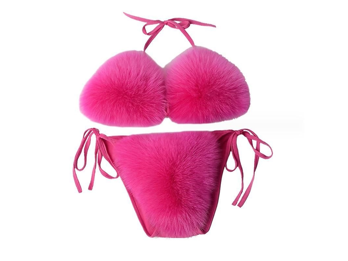 2026-conjunto De Bikini De Dos Piezas Con Cuello Halter Y Cuerdas, Piel Falsa, Ajustable, Detachable, Para Mujer
