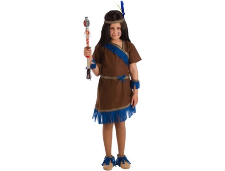 Disfraz de Niña DISFRAZZES India Con Flecos Azules Marrón (Talla: 3 a 5 años)