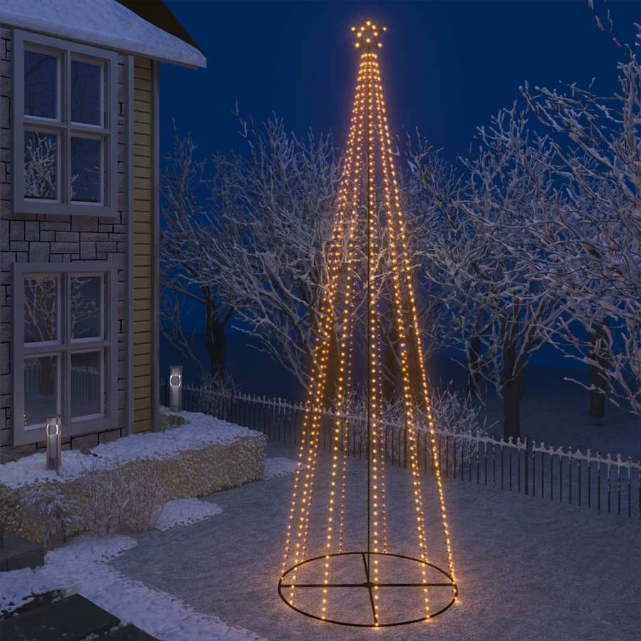 Árbol de Navidad VIDAXL 752 Luces LED Blanco Cálido (PVC - Metal - 160x500 cm)