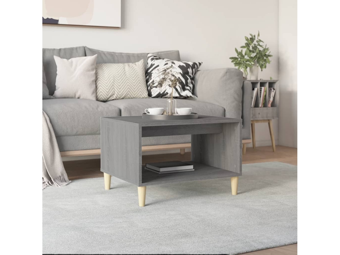 Mesa de Centro de Apoyo 60X50X40 Cm Derivados de Madera Gris Sonoma