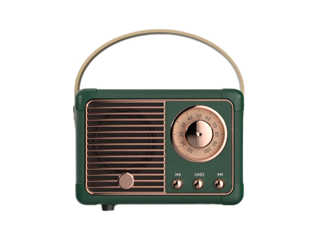 (verde) Altavoz Bluetooth Retro - Decoración Retro - Altavoz Bluetooth Inalámbrico Portátil