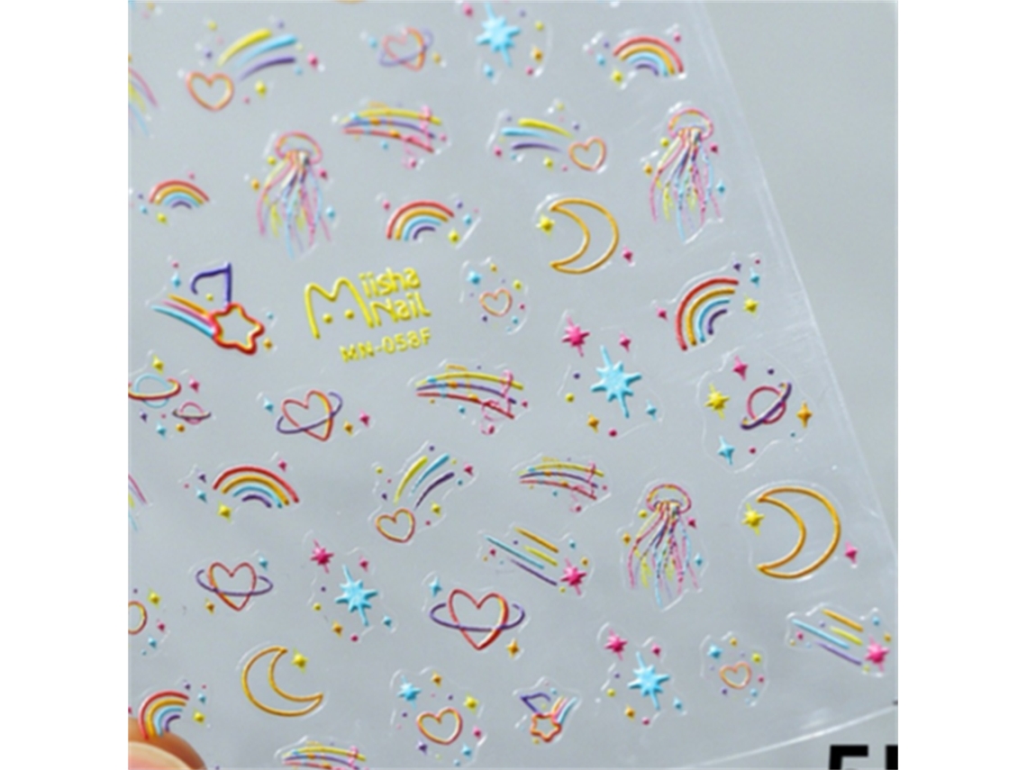 Pegatinas De Uñas Estilo Japonés 5d, Kit De Láminas Acrílicas Deslizables Para Uñas Diy