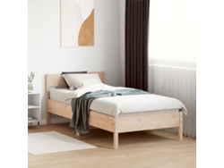 Estructura De Cama Sin Colchón Madera Maciza De Pino 90x190 Cm
