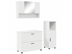 Maison Exclusive - Juego De Muebles De Baño 3 Pcs Madera De Ingeniería Y Metal
