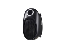 Mini Termoventilador Cerámico Malasia Negro 500w Temperatura Regulable Temporizador Display (16x12x9cm)