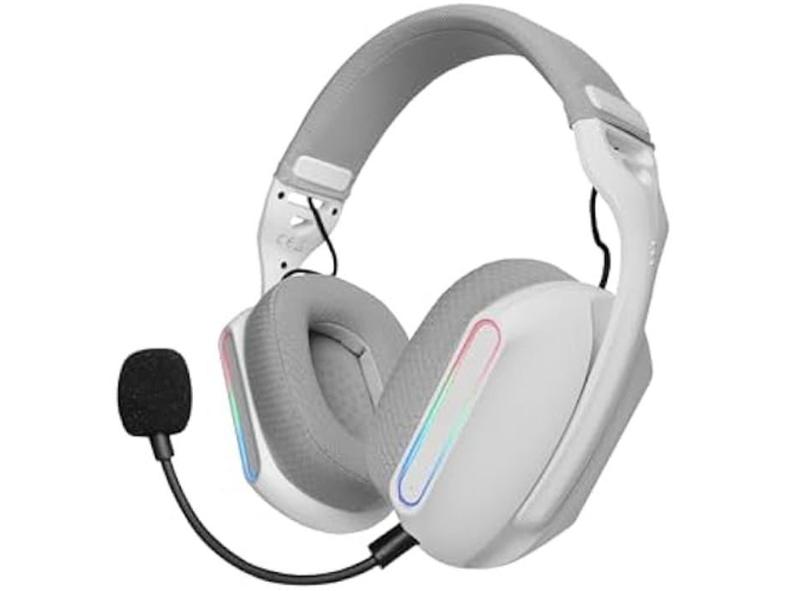Auriculares para juegos Mars Gaming Mhw Pro con sonido envolvente 3D 7.1, Bluetooth 5.3 e iluminación ARGB Flow