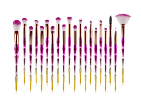 Kit de 20 pinceles de maquillaje, pinceles para decoración de uñas, dorado, plateado y morado BISBISOUS
