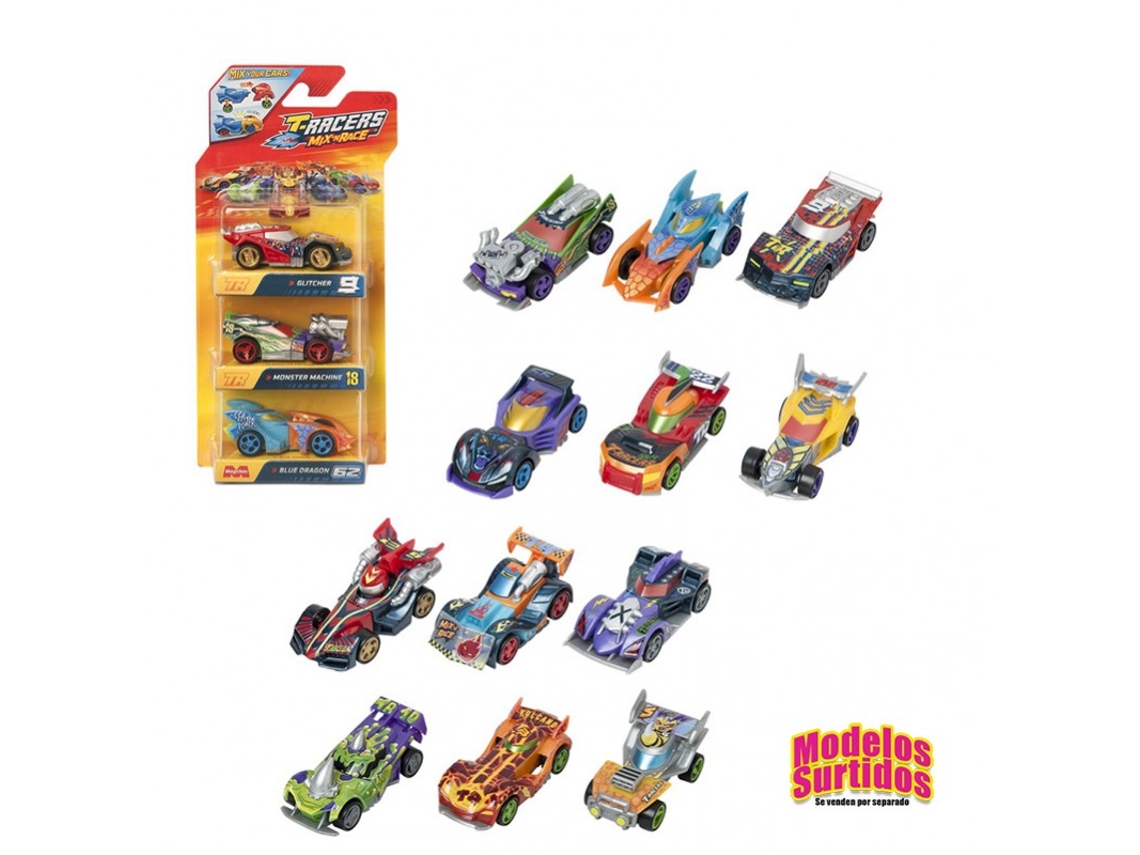 Pack 3 T-Racers Mix'n'Race (varios modelos) T-RACERS