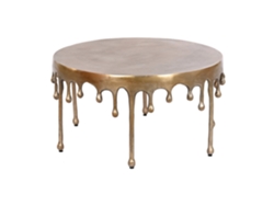 Mesa Centro Aluminio Antique Gold Dorado 75x75x40cm