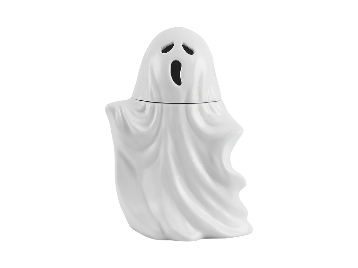 Taza de cerámica con forma de fantasma, blanca KOFIHETY