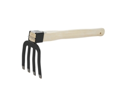 Rastrillo De Jardín Con Mango Corto De Madera, Herramienta Manual Antideformación, Ideal Para Aflojar O Eliminar Malas Hierbas Del Suelo.