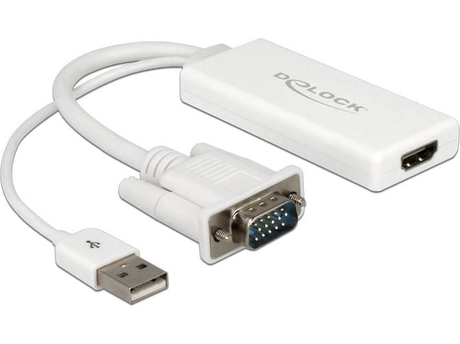 Adaptador HDMI DELOCK VGA para HDMI Blanco 0.25m