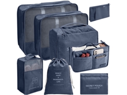 Conjunto De Bolsas Organizadoras Para Malas, Pacote Com 8 Chrui (azul Marinho)
