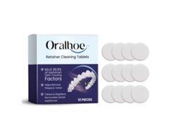 Comprimidos efervescentes para la protección bucal nocturna y la limpieza de prótesis dentales, 12 unidades. Elimina manchas y bacterias.