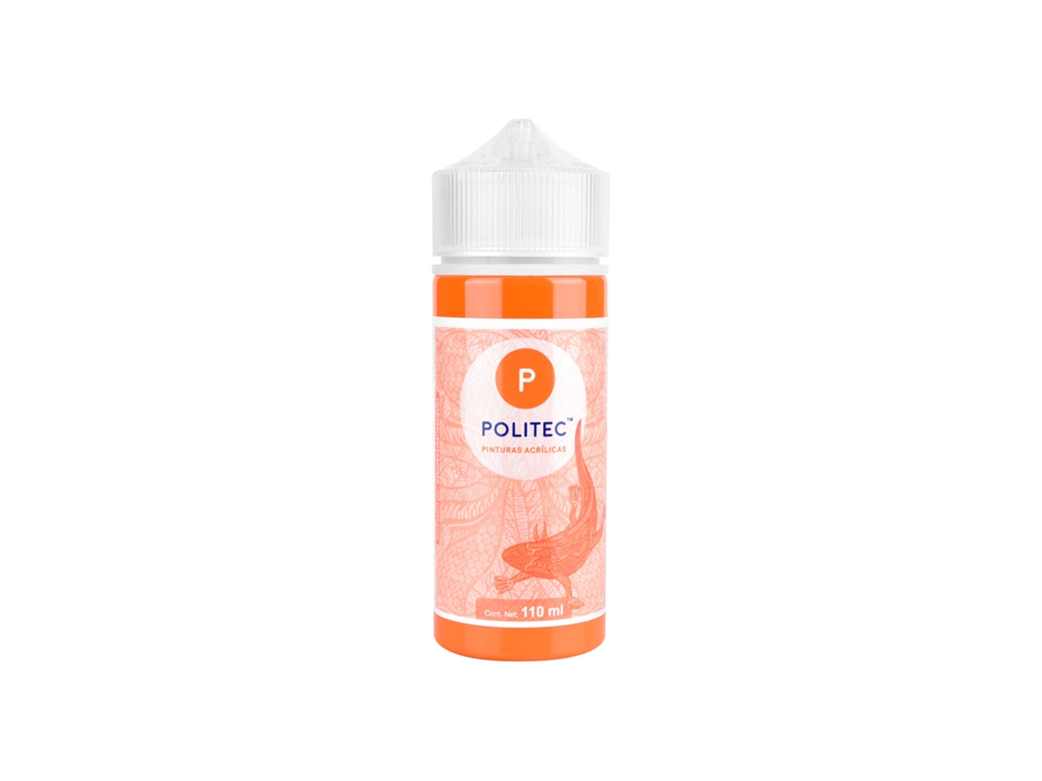 Pintura acrílica mate al agua 110 ml Politec (naranja 308)