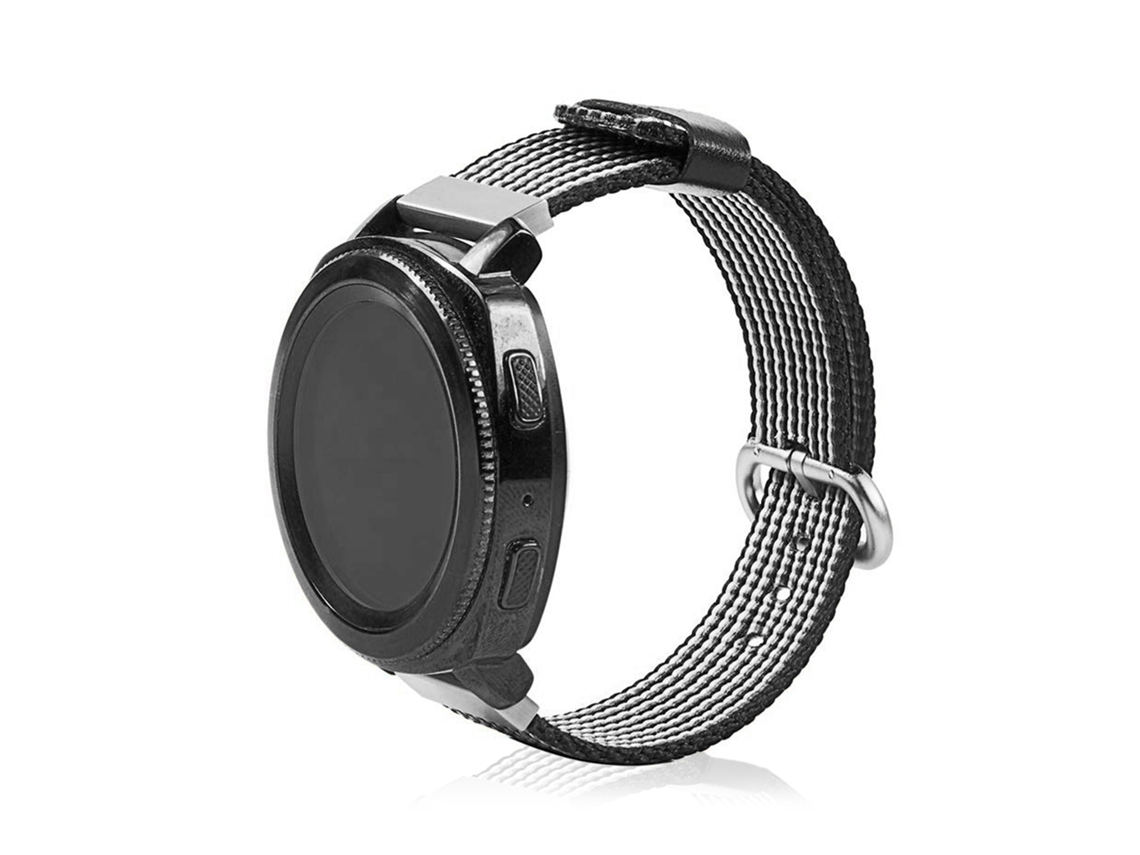 Correa universal de lona a rayas para relojes de 22 mm. Sistema de liberación rápida para facilitar el cambio de correa.