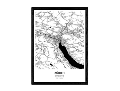 Poster NACNIC Mapa de Zurich Suiza (A3)