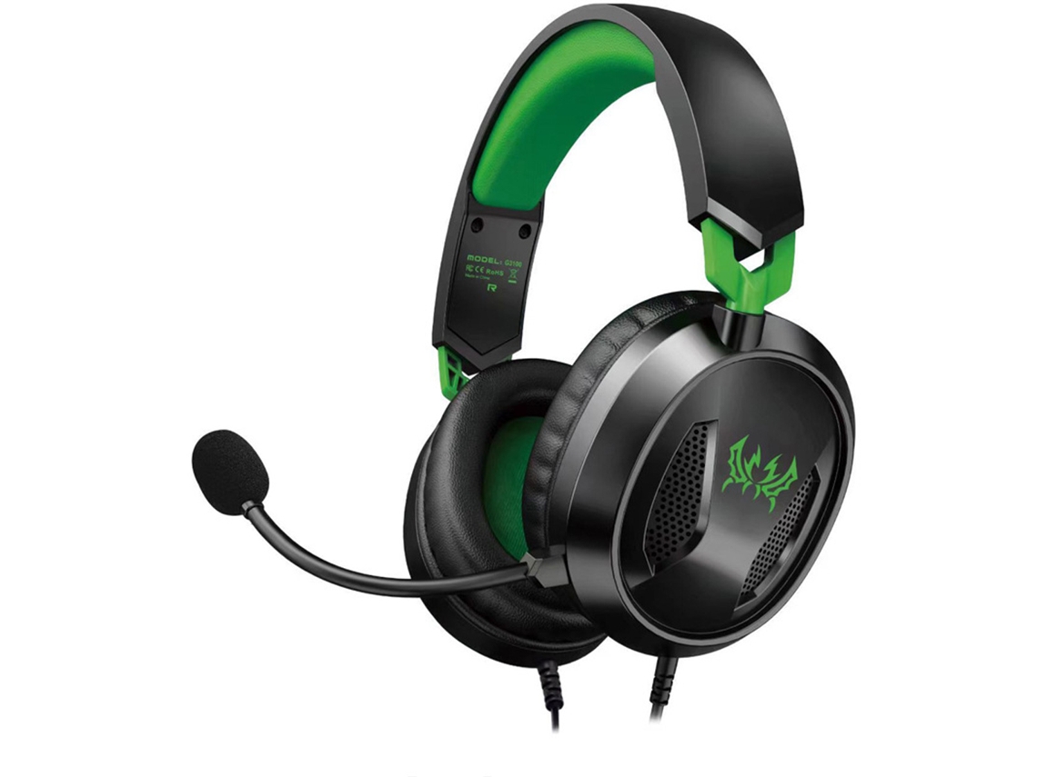 Auriculares estéreo con cable para juegos, micrófono omnidireccional y graves potentes. Mdug