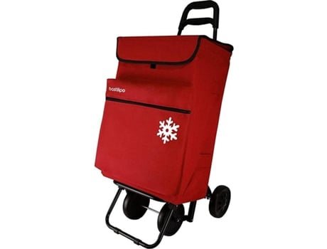 Carrito de Compras BASTILIPO (Rojo - Metal, Tejido - 27x40x100 cm)