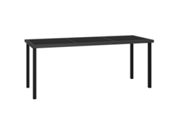 Mesa de comedor de jardín de mimbre, 180 x 70 x 73 cm, color negro, PE, DKD HOME DECOR