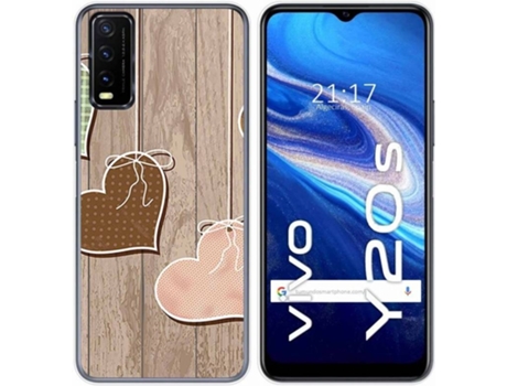 Carcasa Vivo Y20s / Y11s TUMUNDOSMARTPHONE Corazones Madera Multicolor