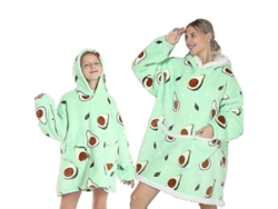 2026-manta Sherpa Plush Fleece Sudadera Con Capucha Para Niña Ropa De Hogar Aguacate Talla Familiar