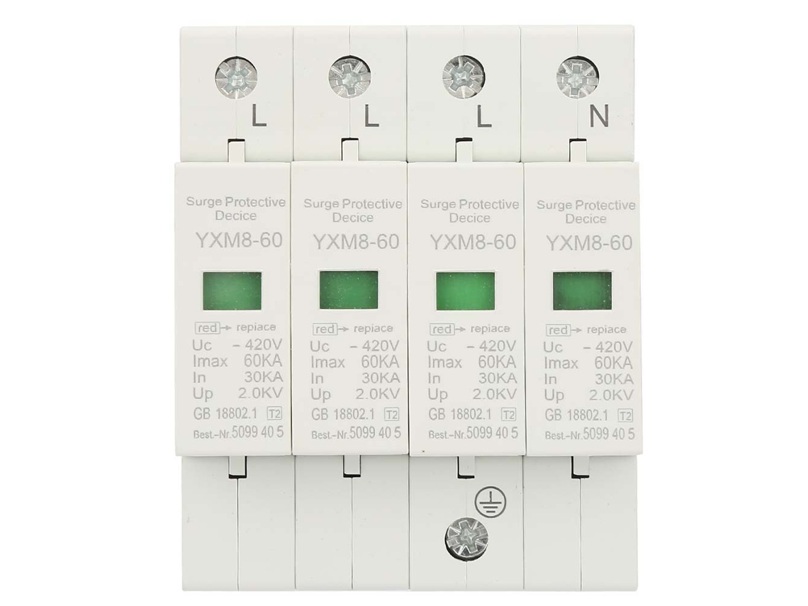 Protector de sobrecarga de bajo voltaje 4p 60ka para el hogar Arrestador de Rayos Protector Device