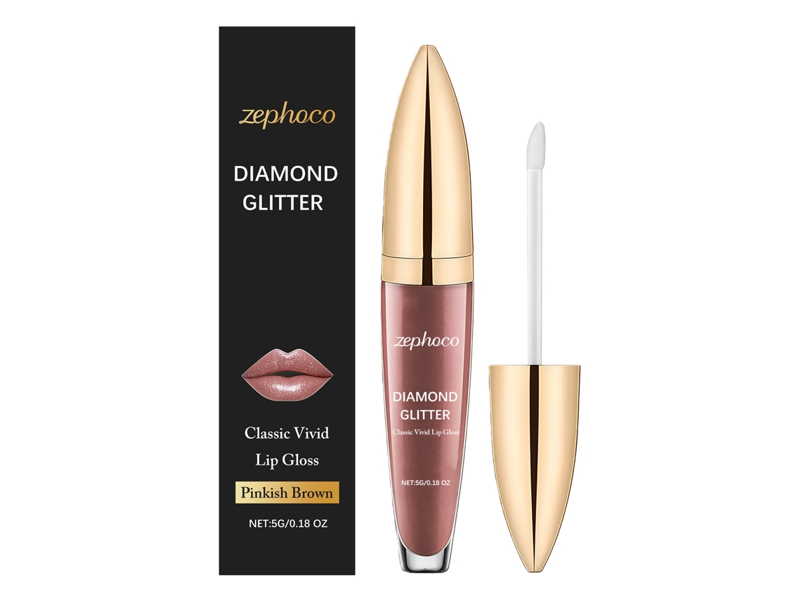 Brillo de labios Zephoco en rosa marrón natural - Fácil de aplicar